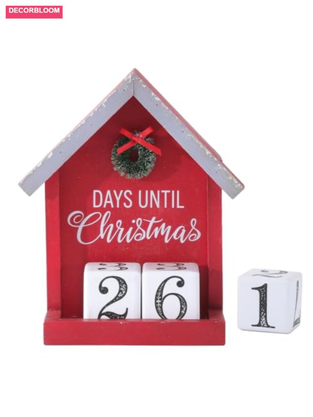 Wooden Christmas Advent Calendar Countdown Decor 3 Dice Blocks